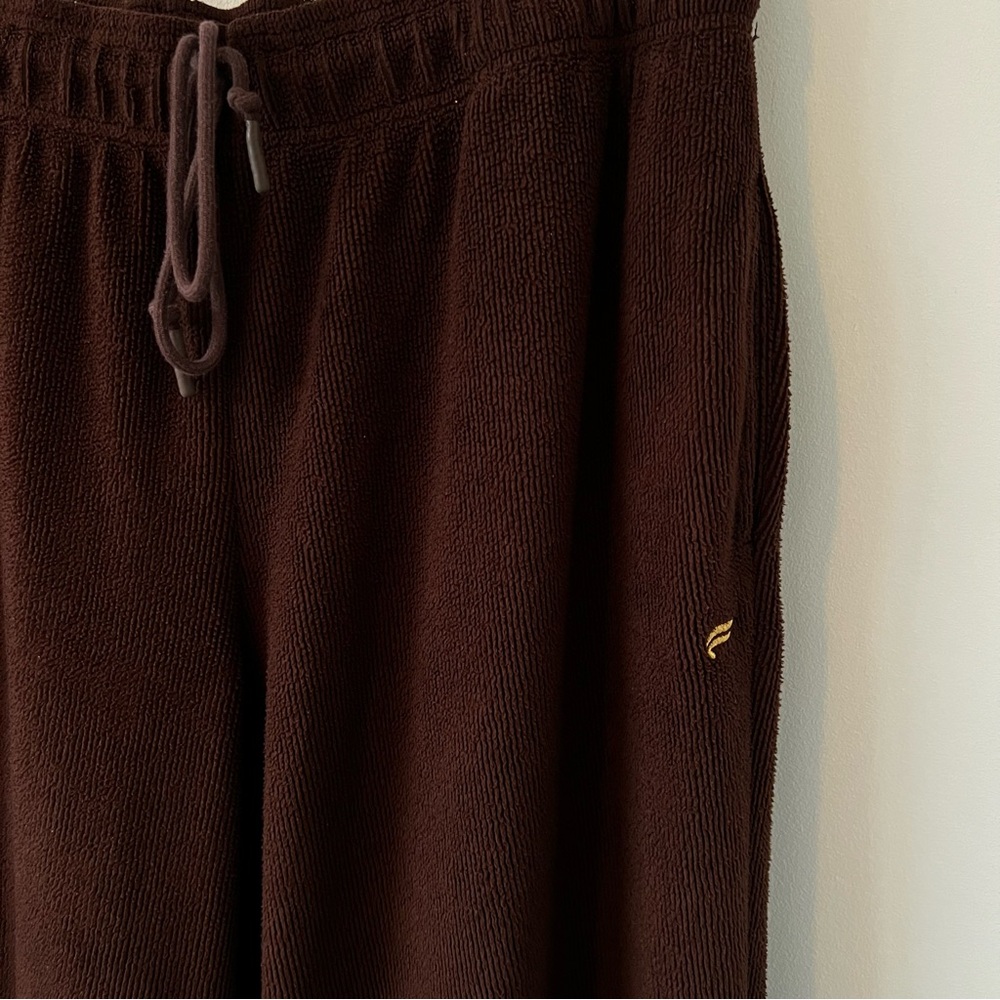 Fabletics Cozy Cord High-Waisted Wide Leg Pant Women's Brown Cacao Size XXL - Picture 10 of 11